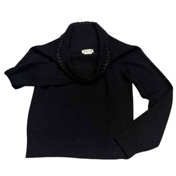 St. John Sport L very good vintage condition Black V-Neck Sweater Elegant Knit - Picture 5 of 16